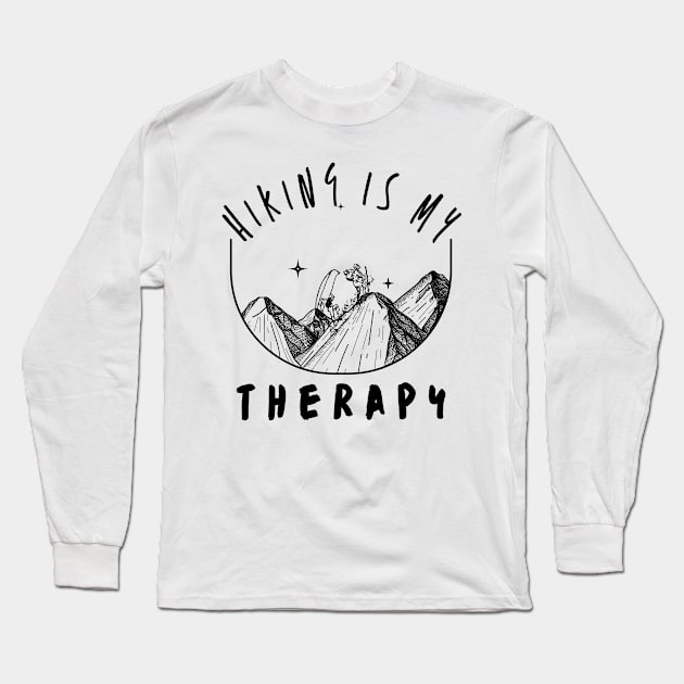 Hiking is my therapy Long Sleeve T-Shirt by MisaMarket